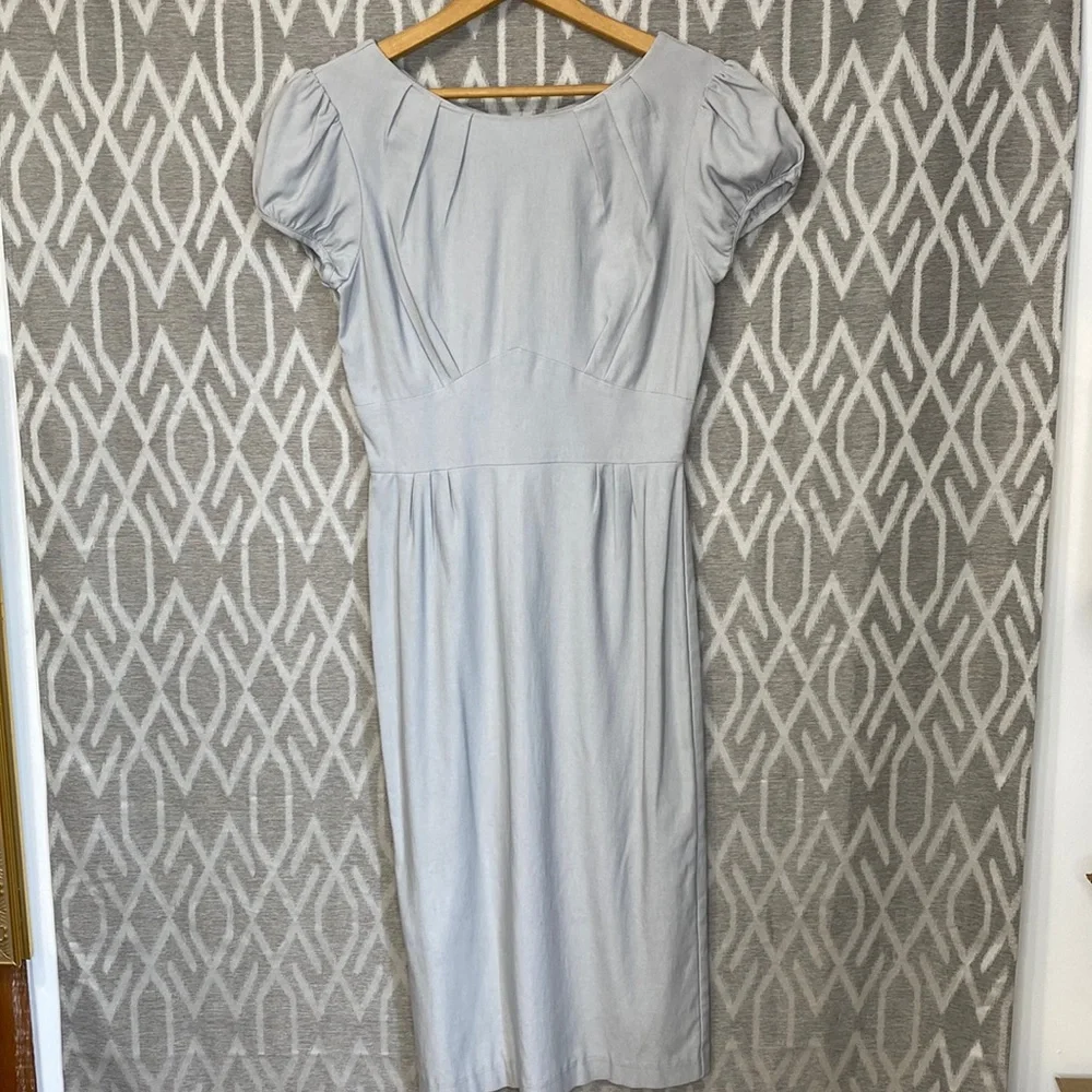 Stop Staring Pencil Dress Ashley Retro Stretch Cap-Sleeve in Dove Gray Size: Med - Picture 1 of 3